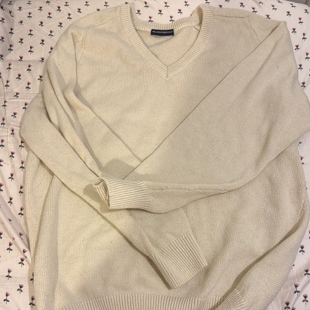Brandy Melvilles Oversized Cream Sweater
